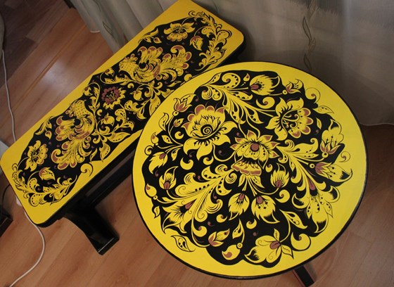 Фотографии: стол и лавка